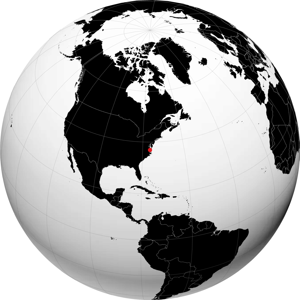 地球儀上のニューポートニューズ