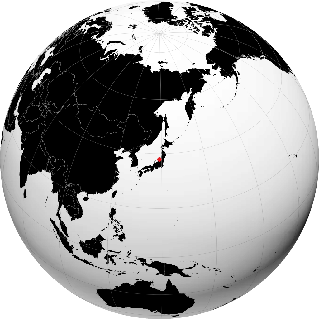 地球儀上の新潟市