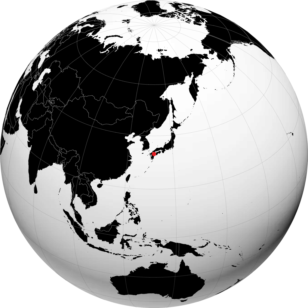 地球儀上の大分市