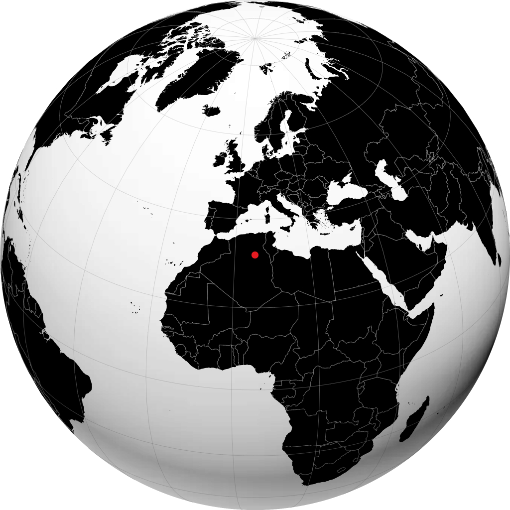 地球儀上のワルグラ