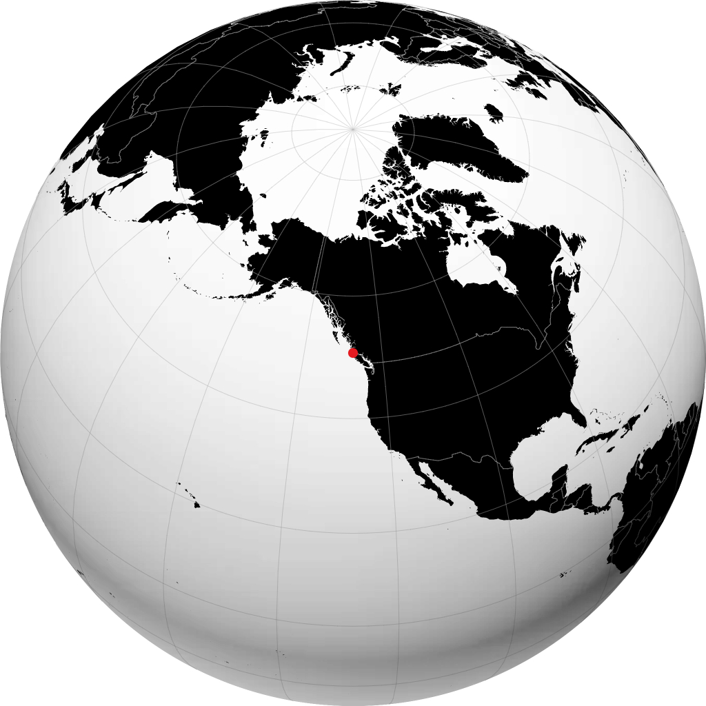 地球儀上のポート・ハーディ
