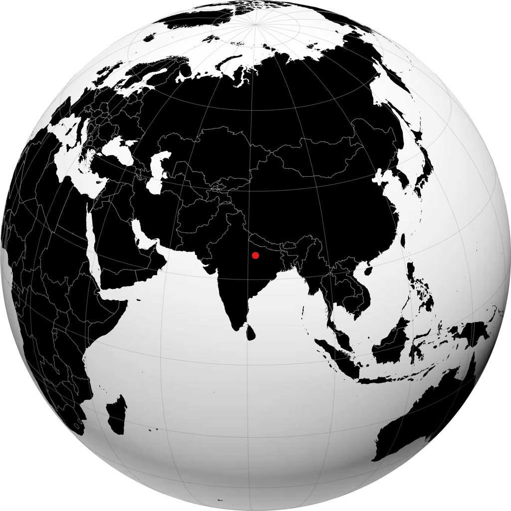 地球儀上のプラヤーグラージ
