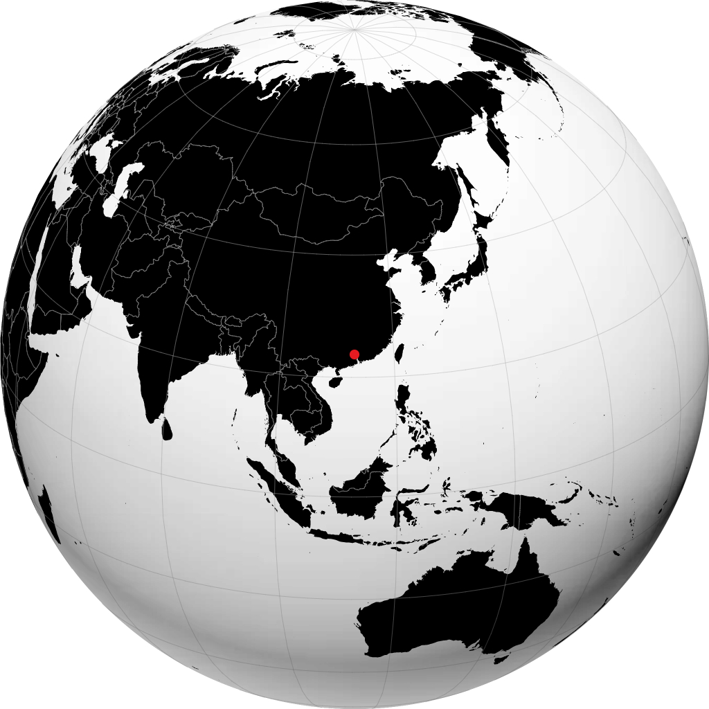 地球儀上の清遠