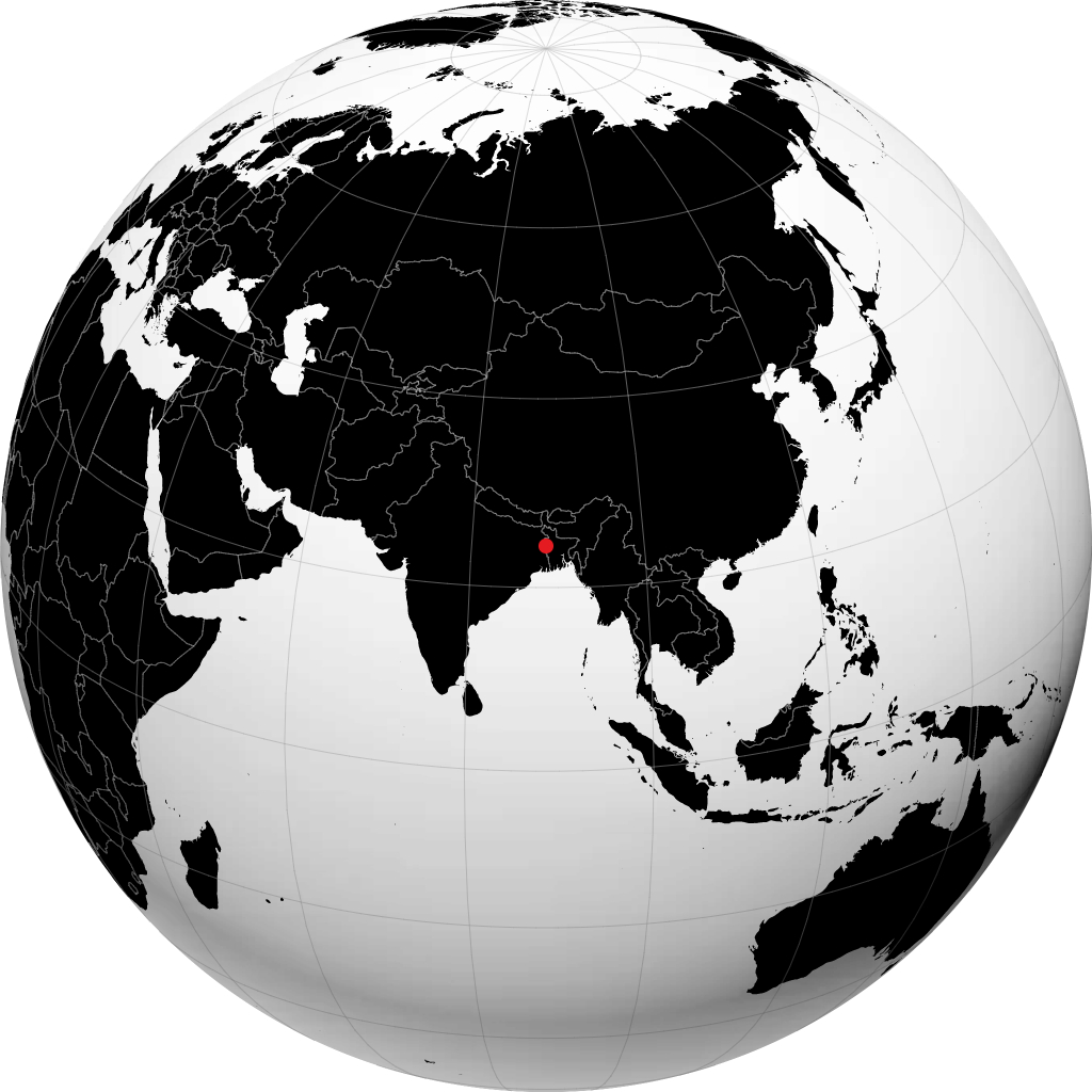 地球儀上のラジシャヒ