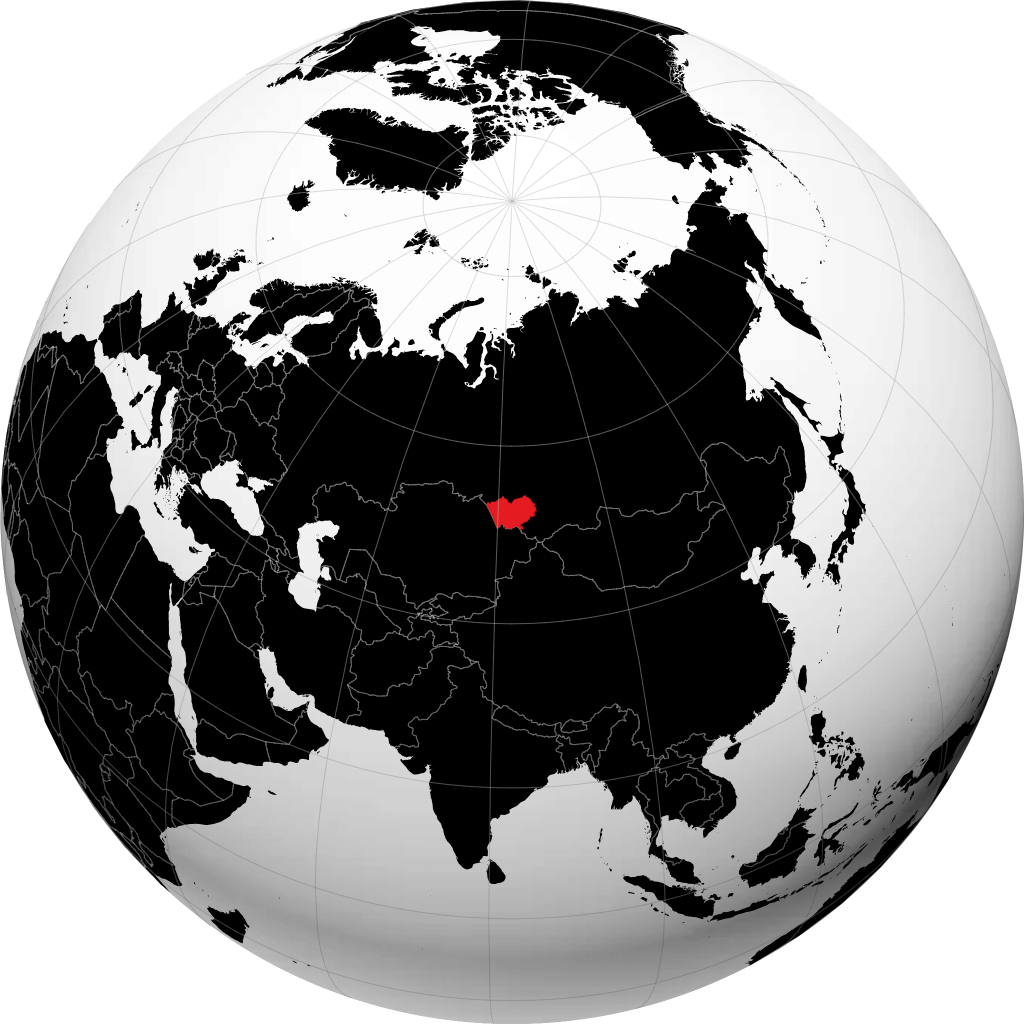 地球儀上のアルタイ地方