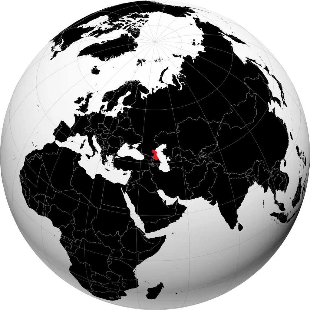 地球儀上のダゲスタン共和国