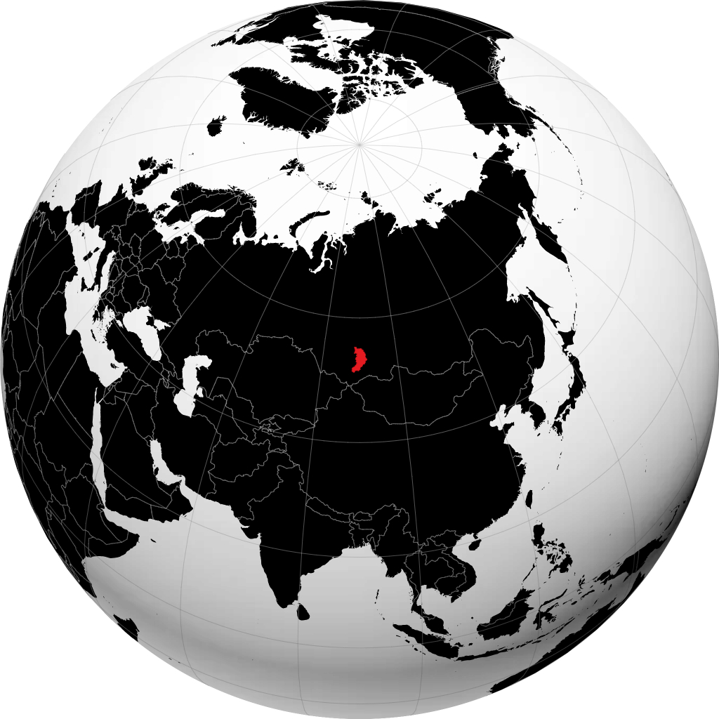 地球儀上のハカシア共和国