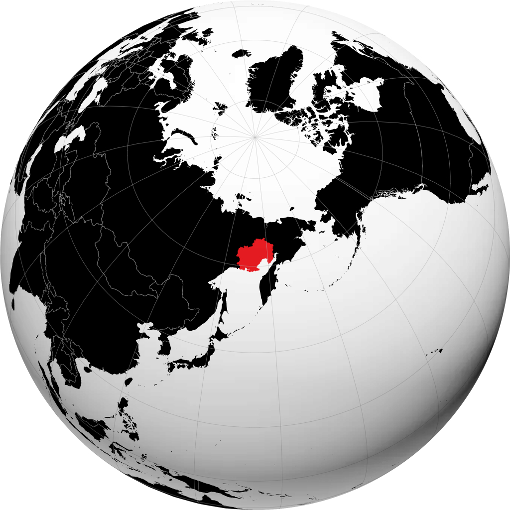 地球儀上のマガダン州