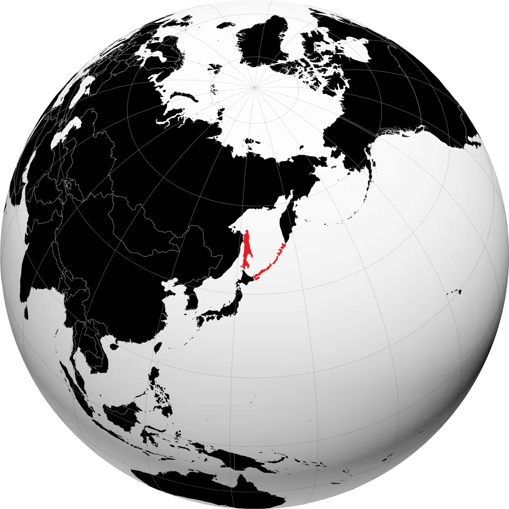 地球儀上のサハリン州