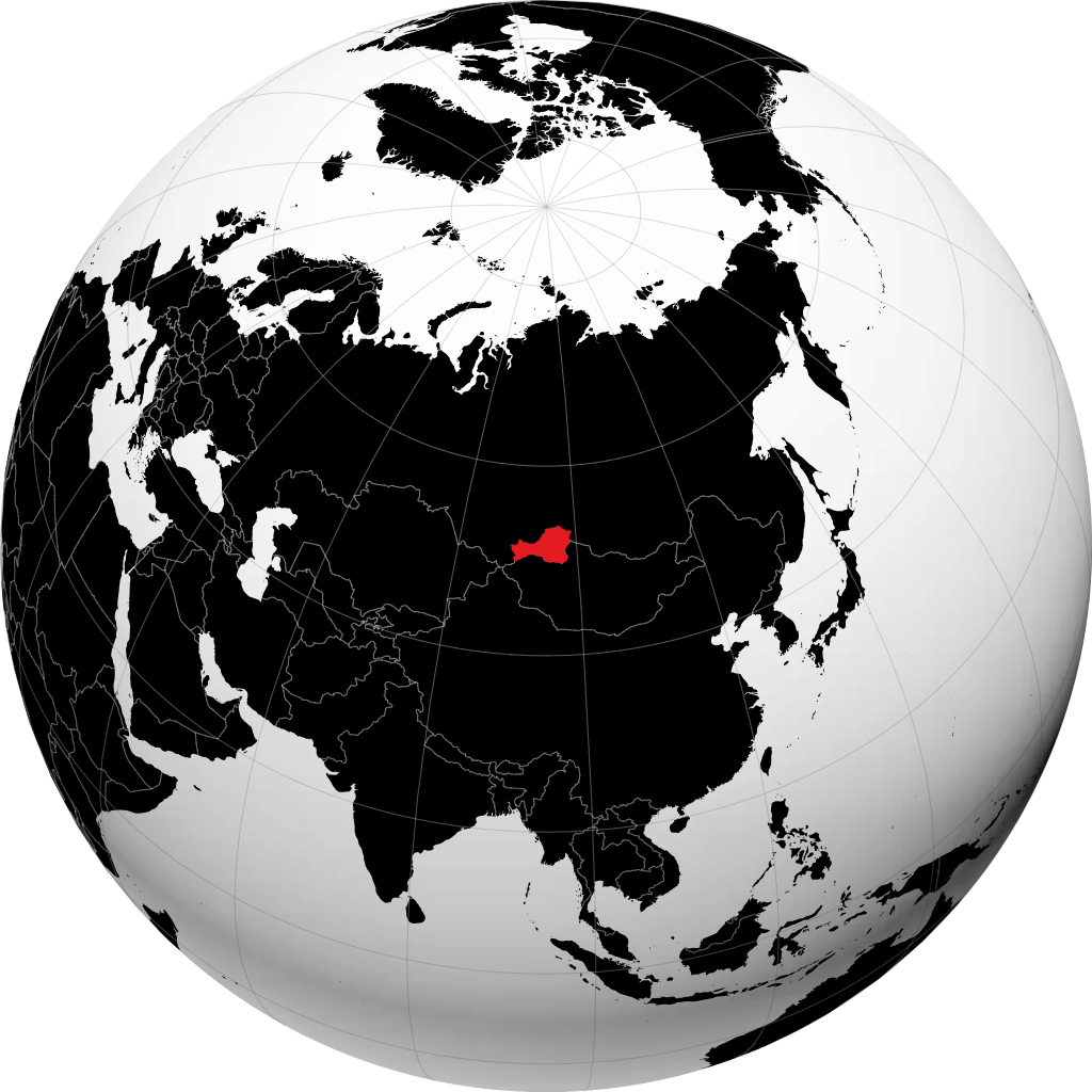地球儀上のトゥヴァ共和国