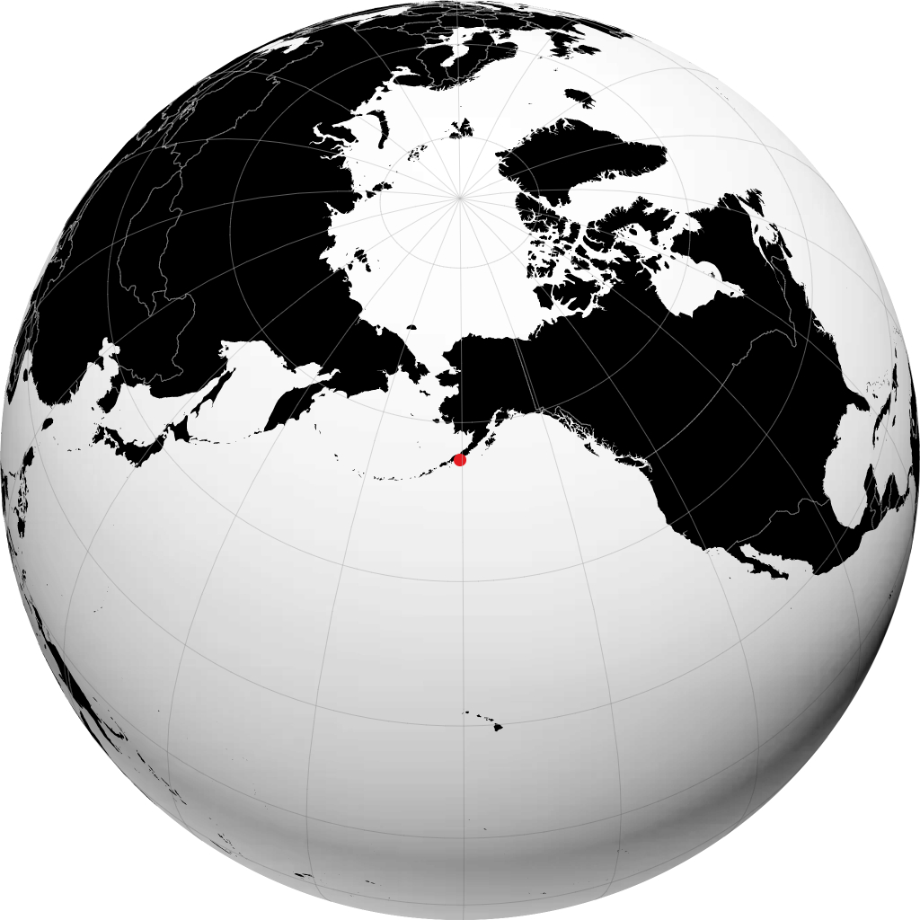 地球儀上のサンドポイント