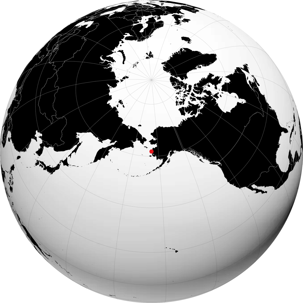 地球儀上のスカモン・ベイ