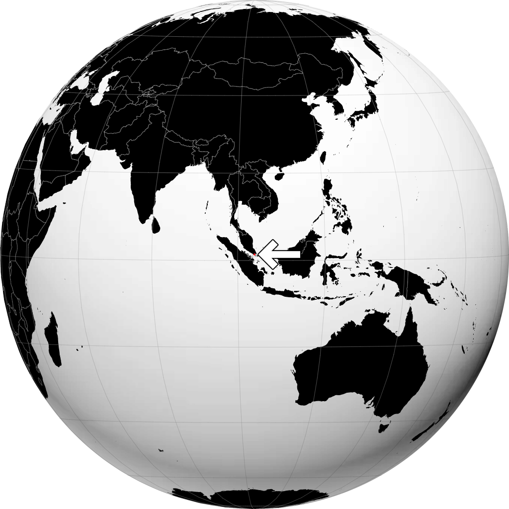 地球儀上のシンガポール