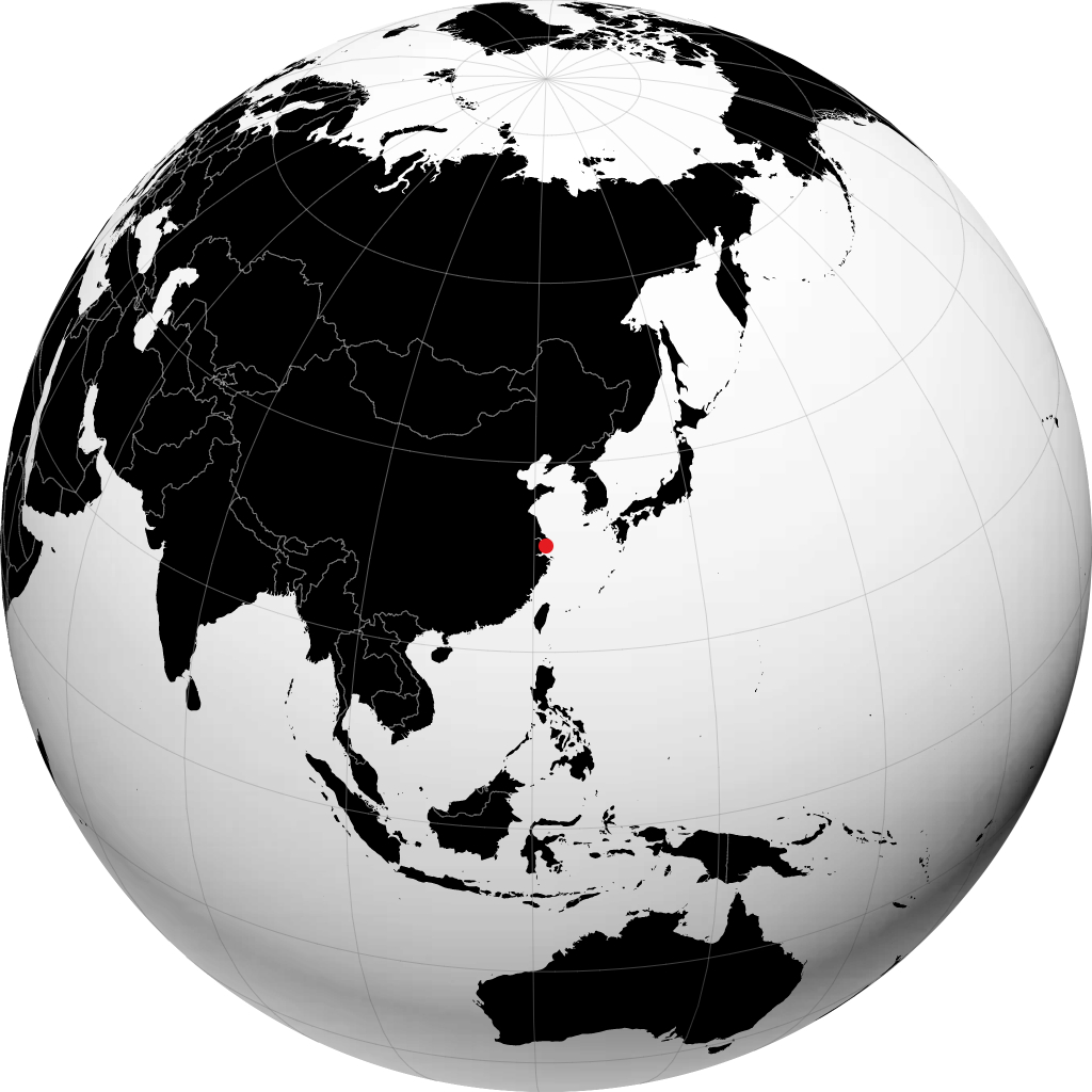 地球儀上の上海