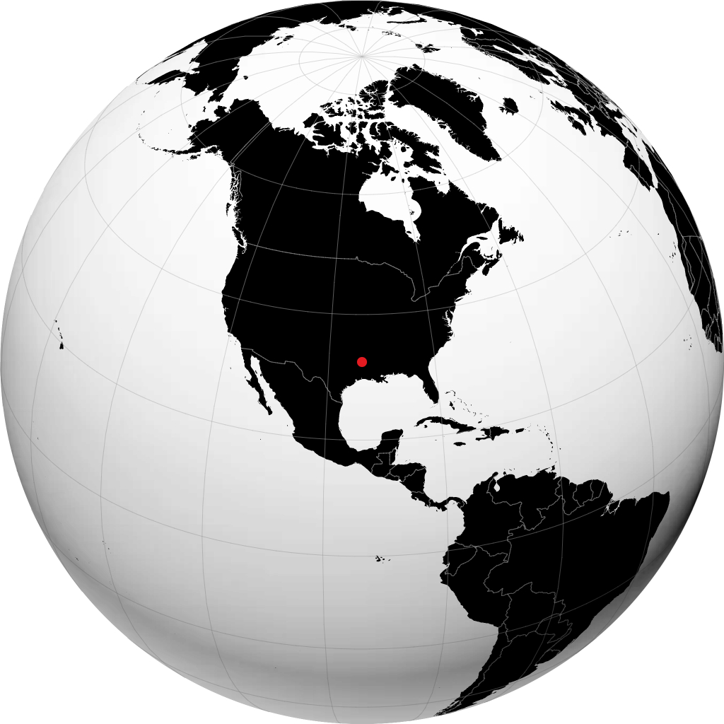 地球儀上のシュリーブポート