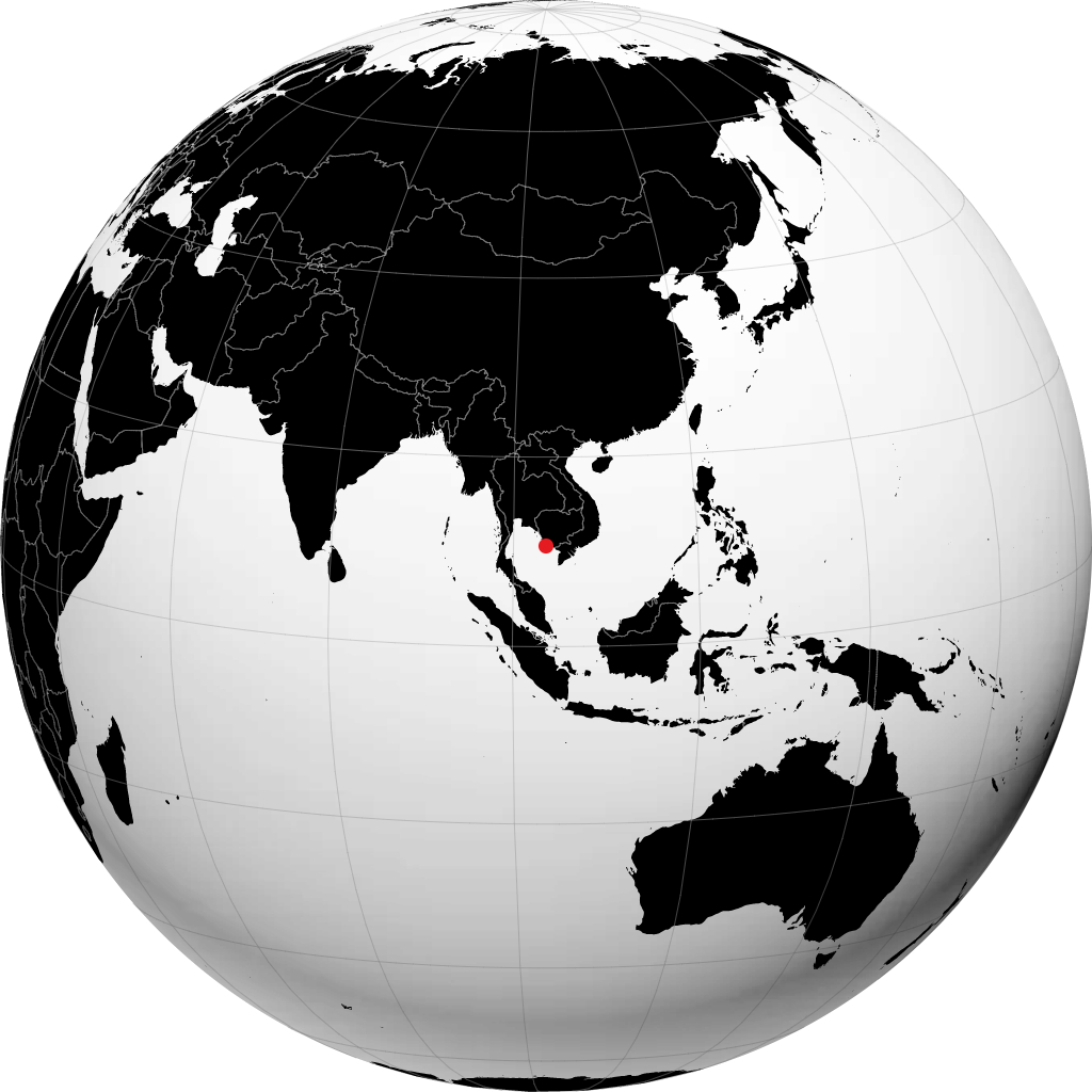 地球儀上のシアヌークビル