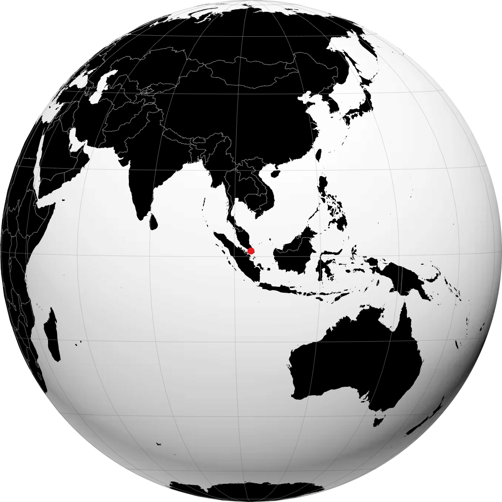 地球儀上のシンガポール