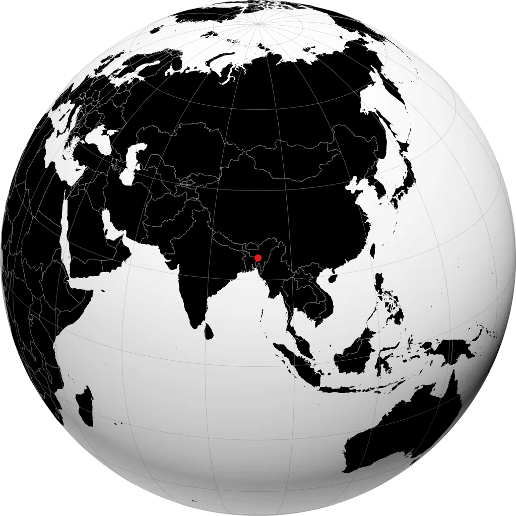 地球儀上のシレット