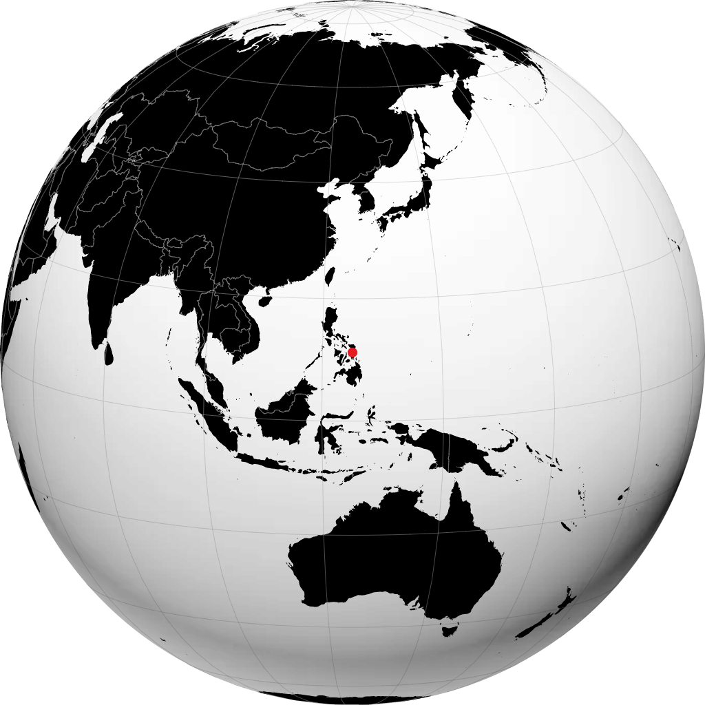 地球儀上のタクロバン