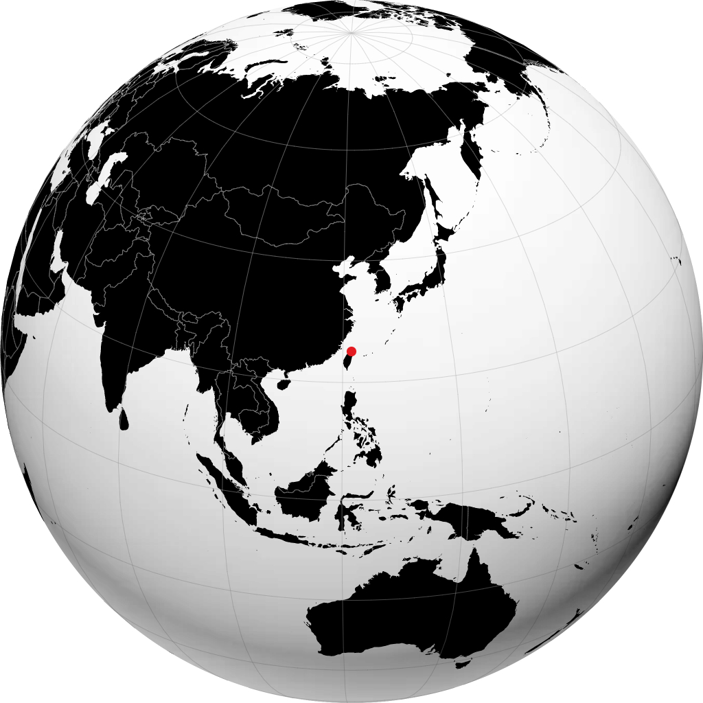 地球儀上の台北