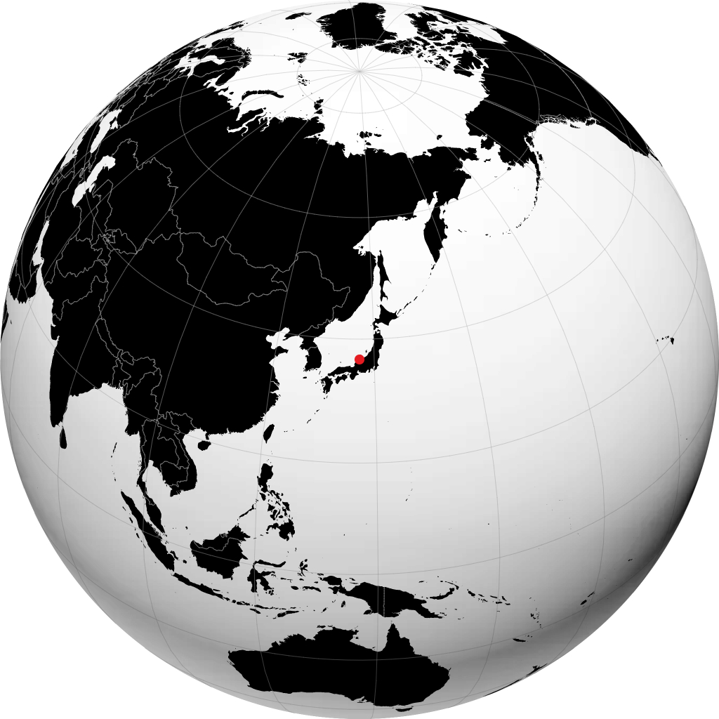 地球儀上の高岡市