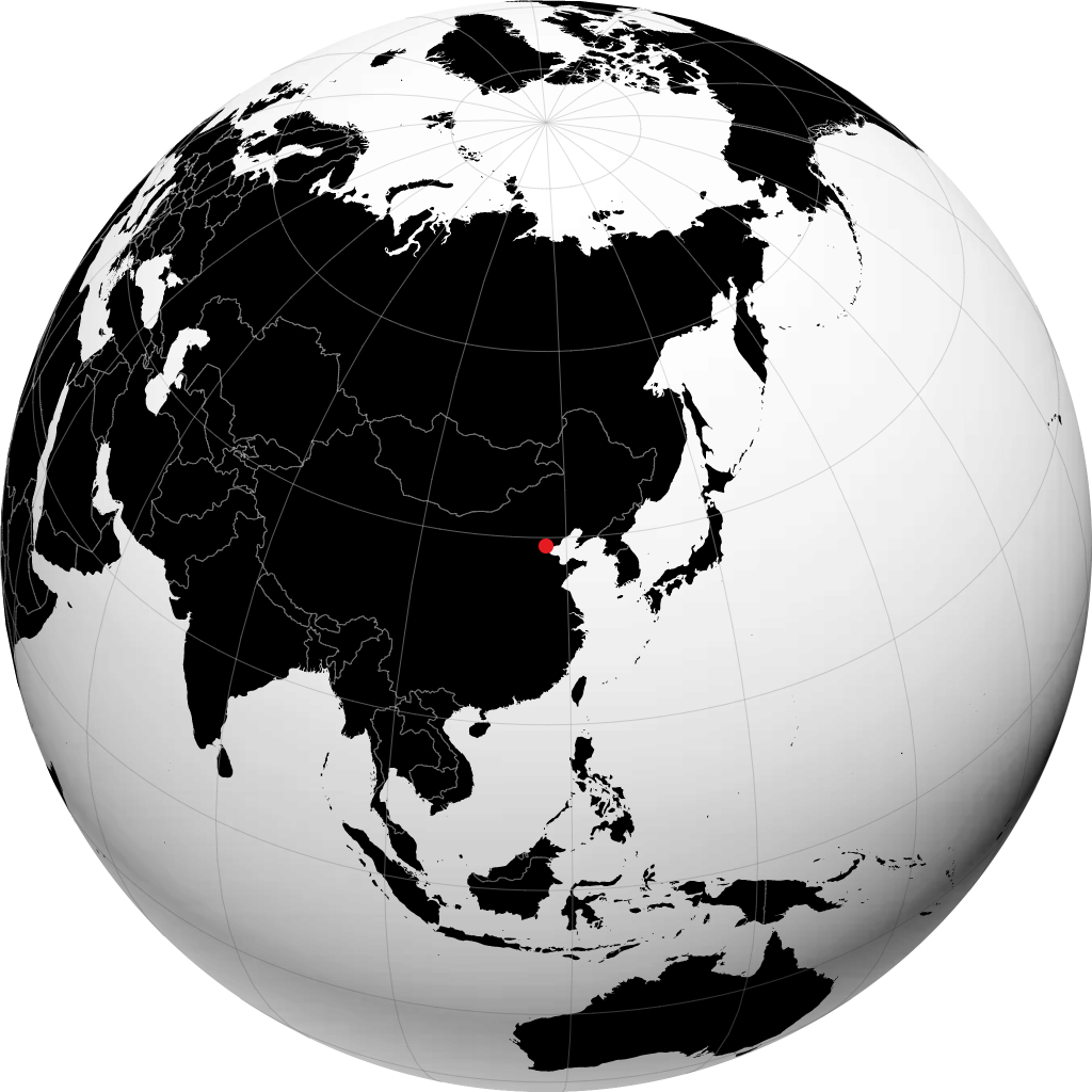 地球儀上の天津