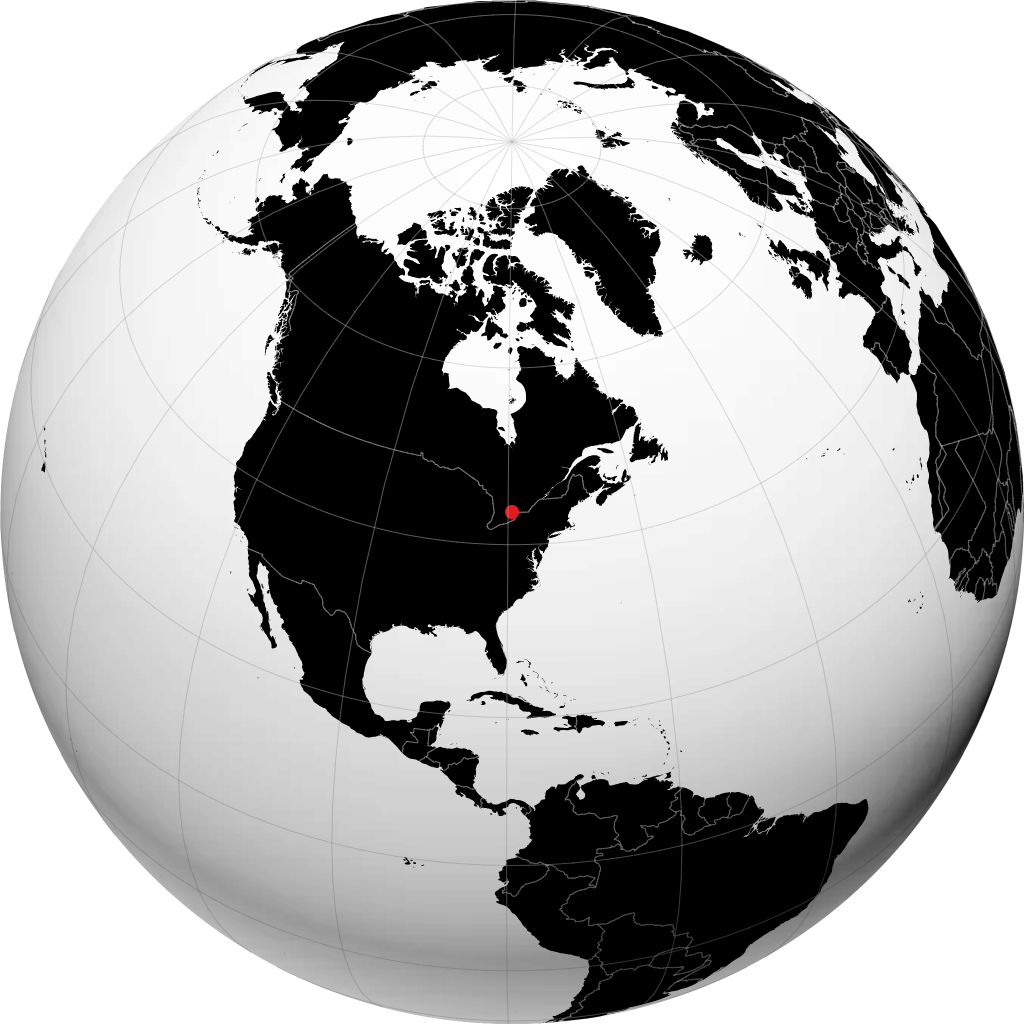地球儀上のトロント