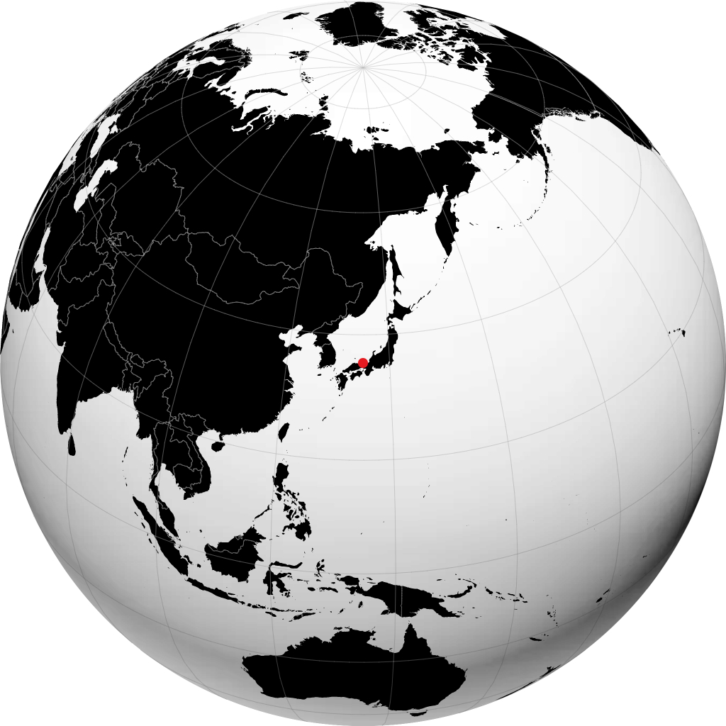 地球儀上の豊岡市