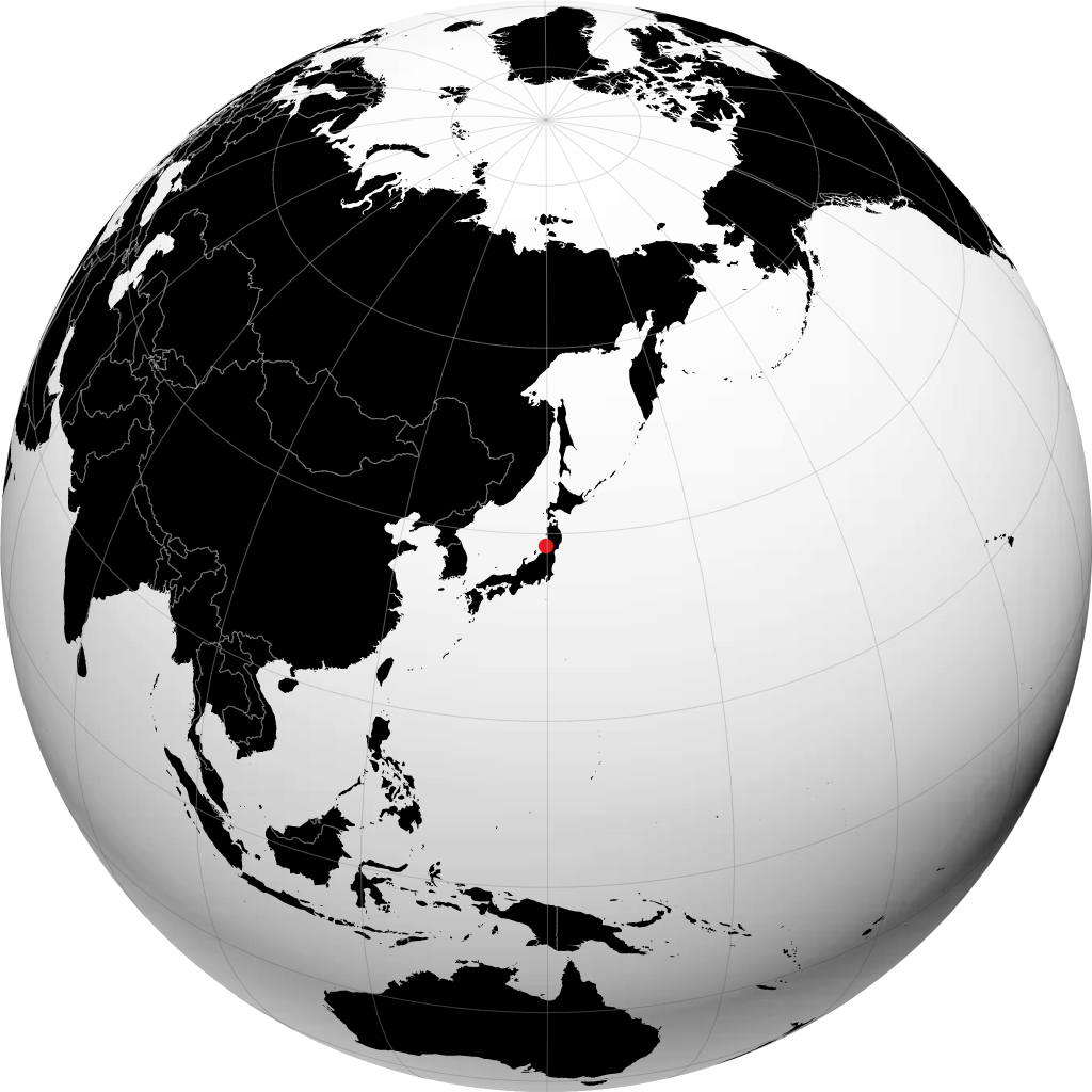 地球儀上の鶴岡市