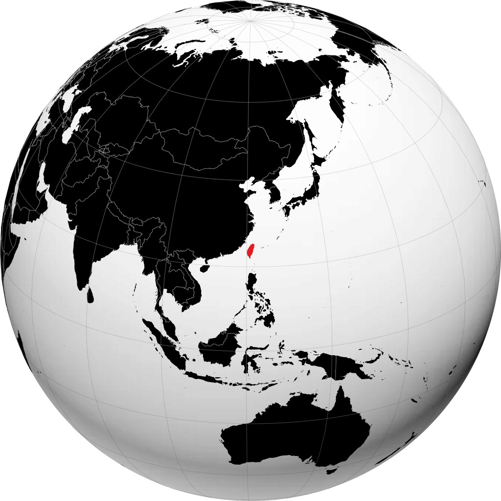 地球儀上の台湾