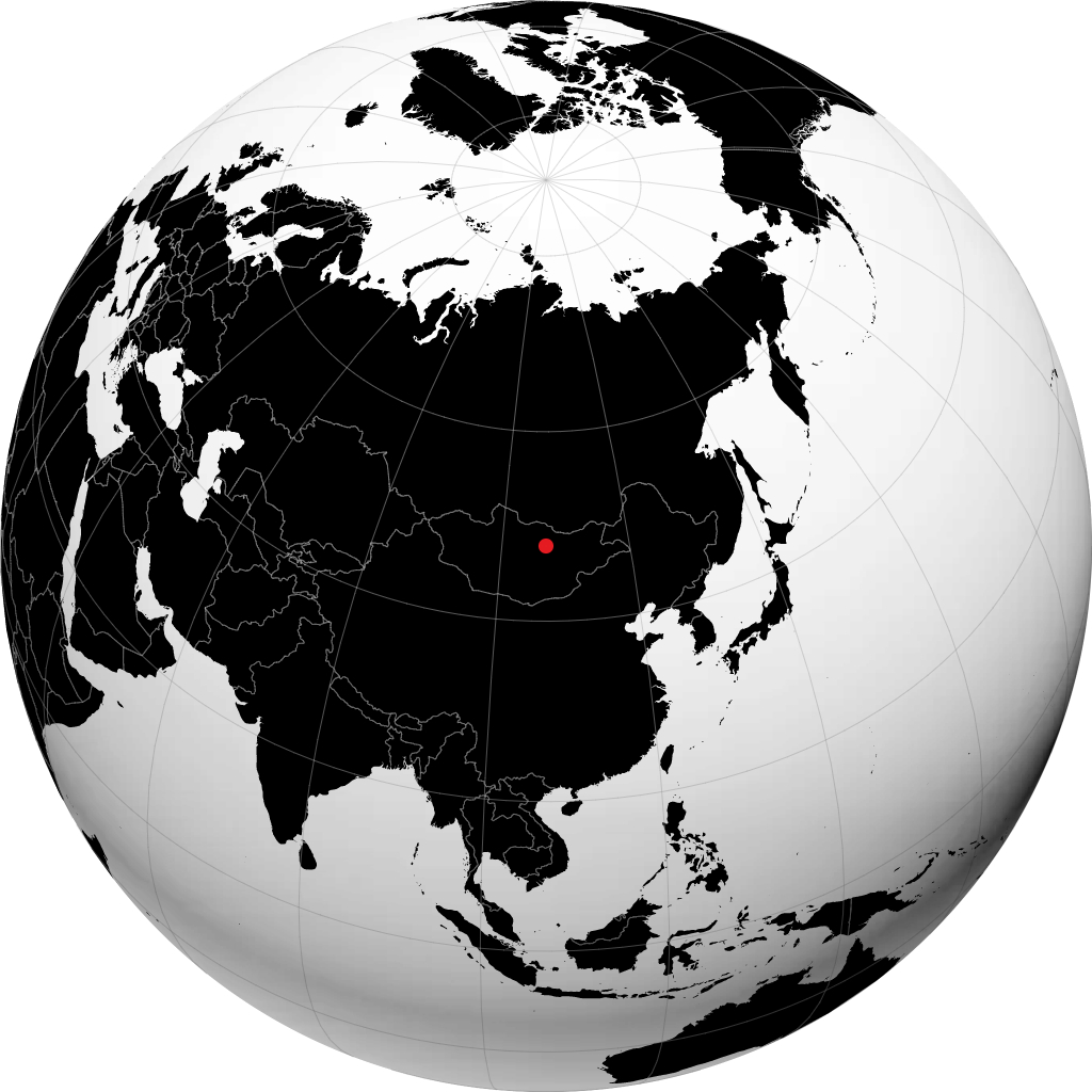 地球儀上のウランバートル
