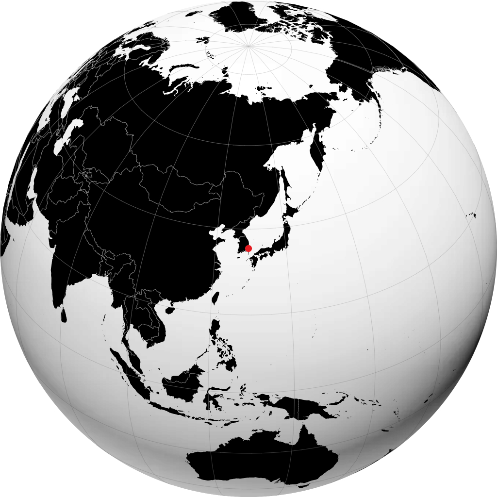 地球儀上の蔚山