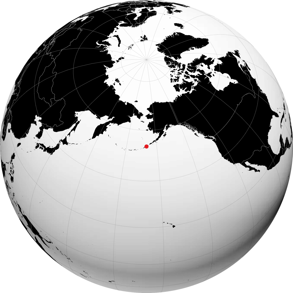 地球儀上のウナラスカ