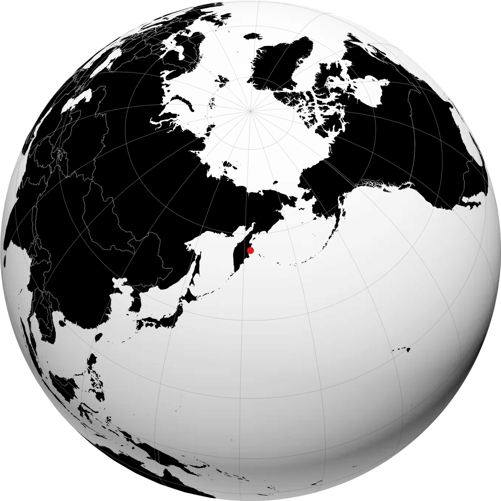地球儀上のウスト=カムチャツク