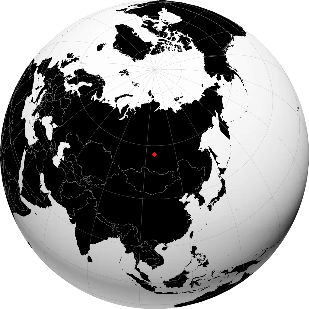 地球儀上のウスチ=クト