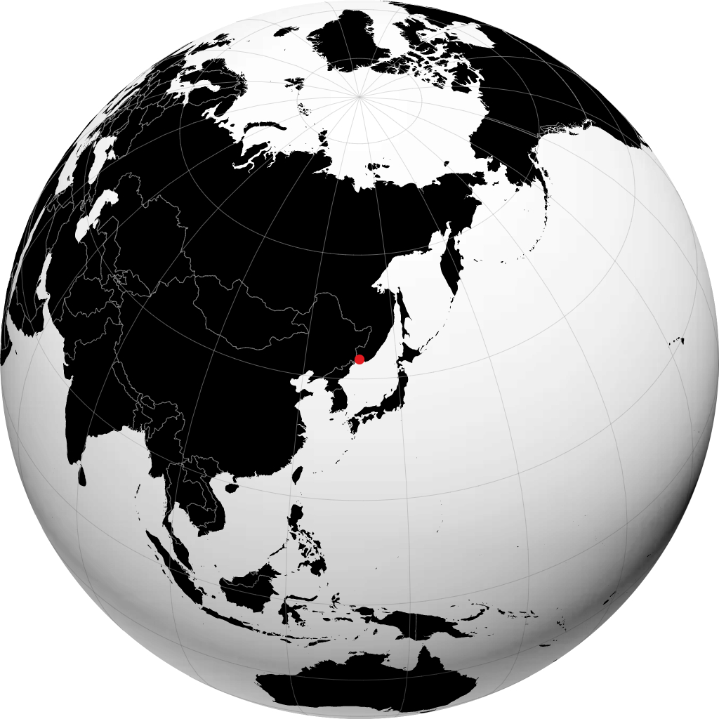 地球儀上のウラジオストク