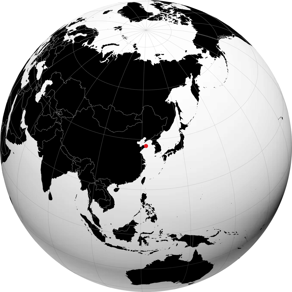 地球儀上の威海