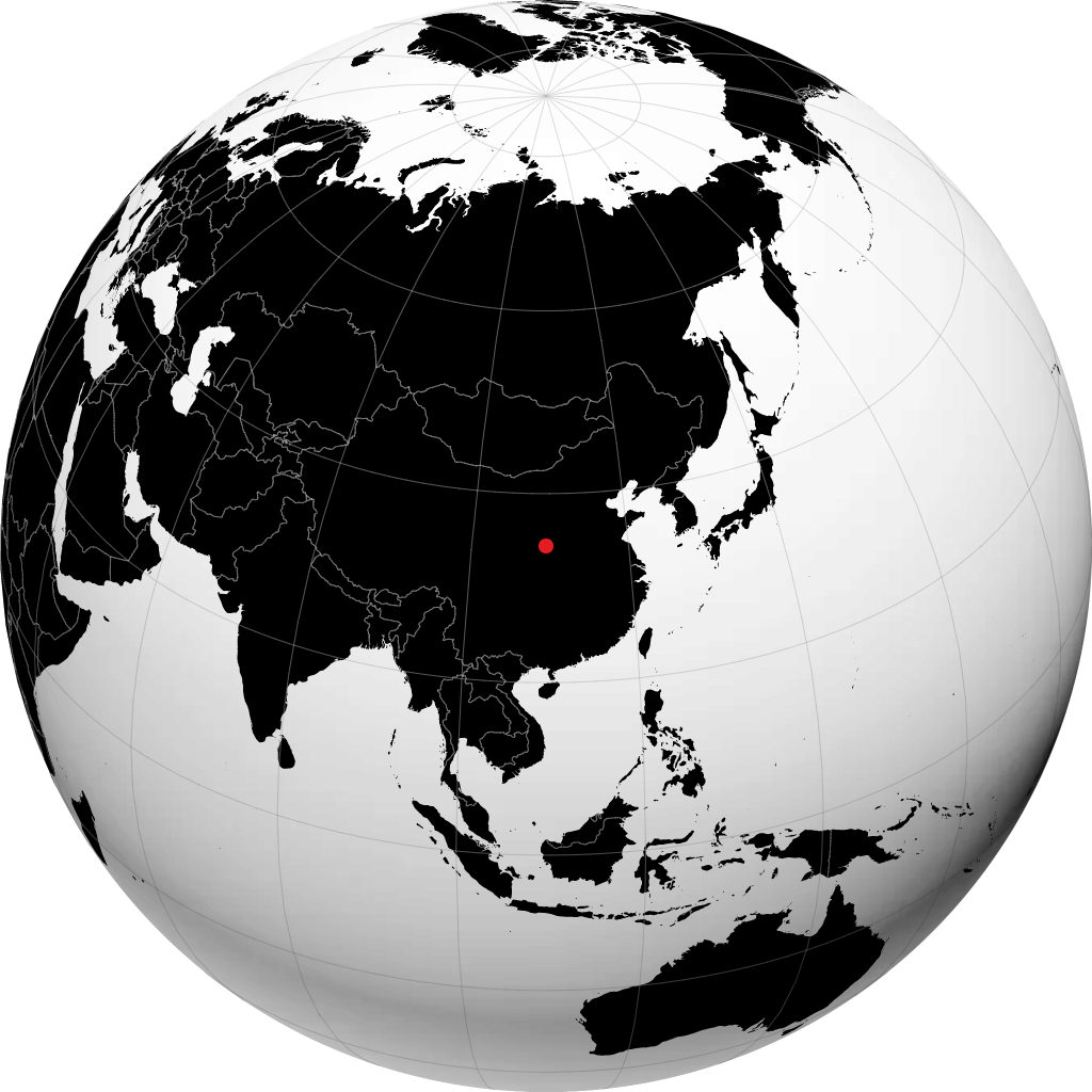 地球儀上の渭南市