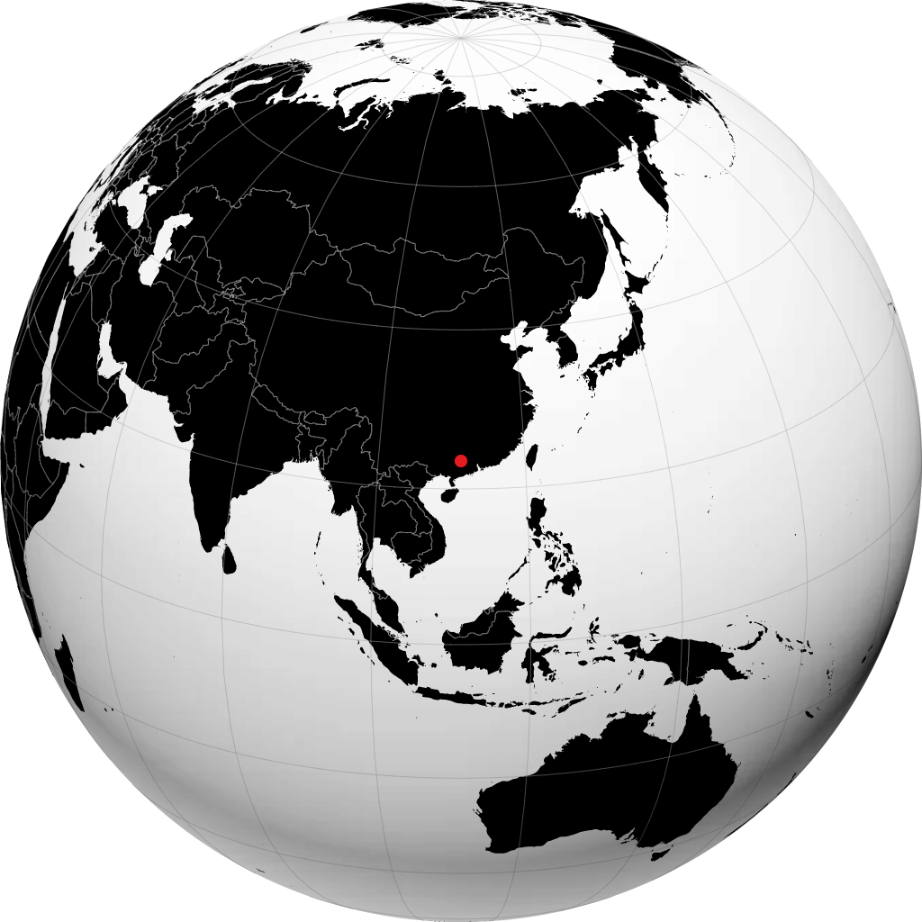 地球儀上の梧州市