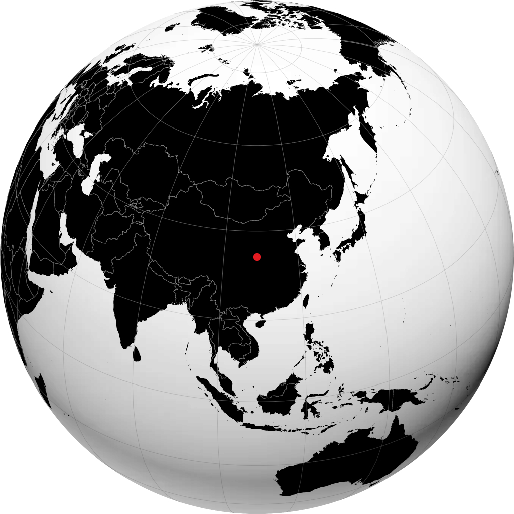 地球儀上の西安