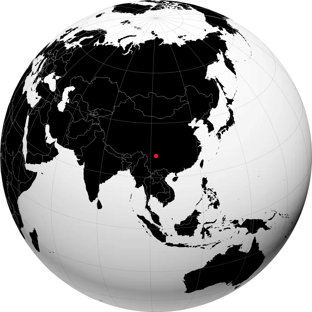地球儀上の西昌市
