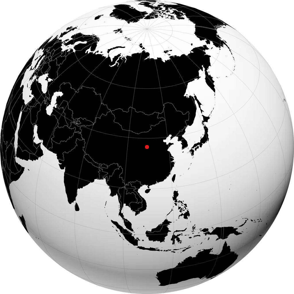 地球儀上の延安
