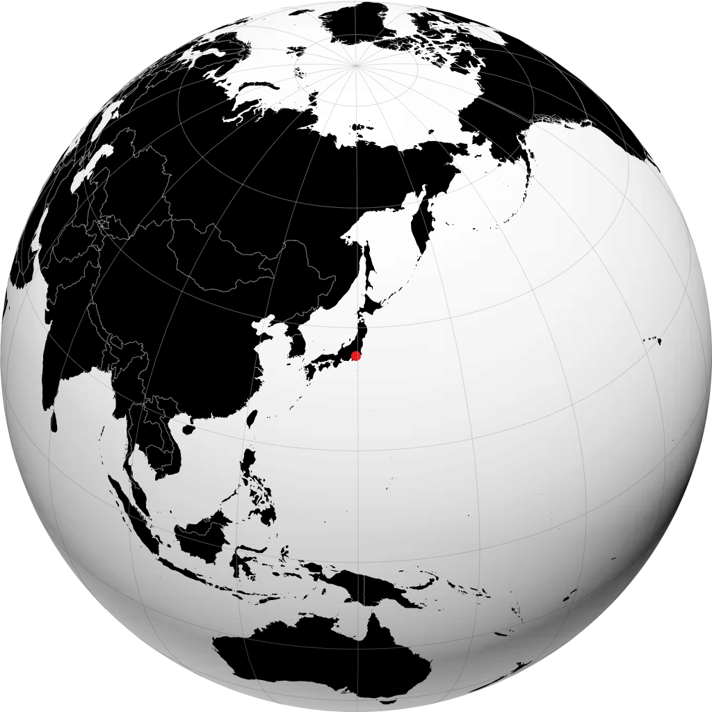 地球儀上の横浜