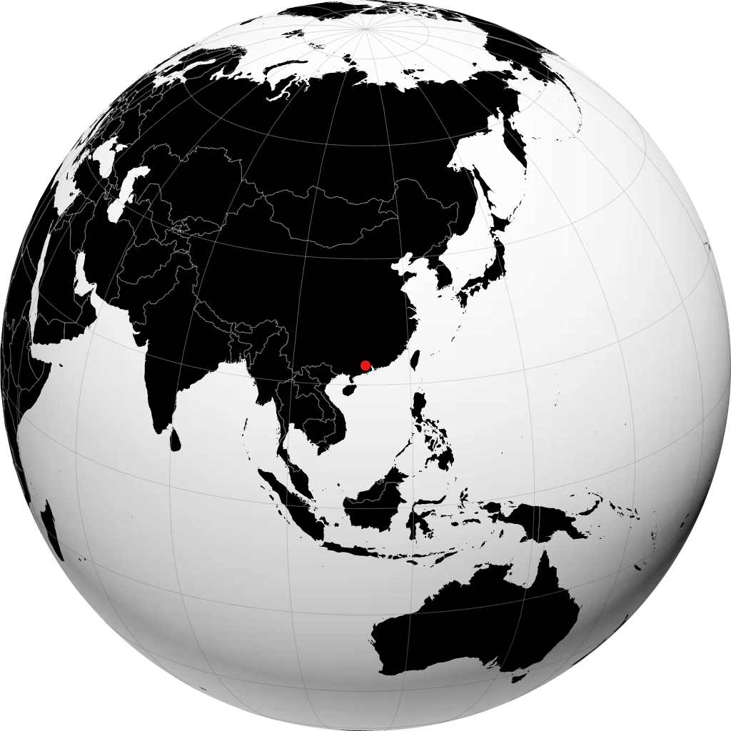 地球儀上の肇慶市