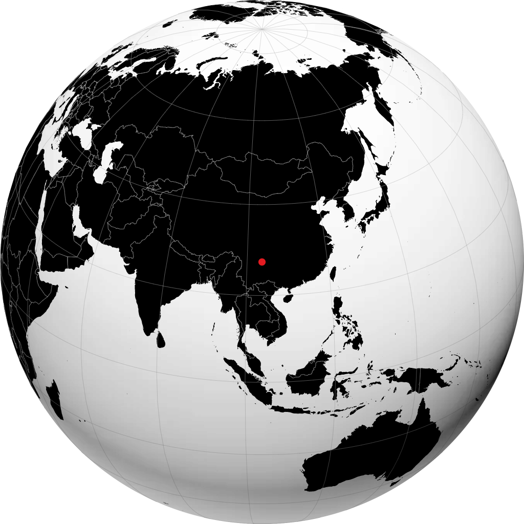 地球儀上の昭通市