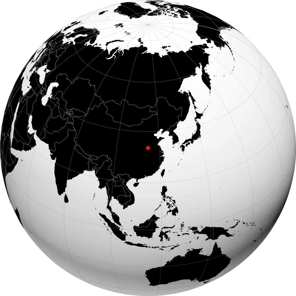 地球儀上の周口市